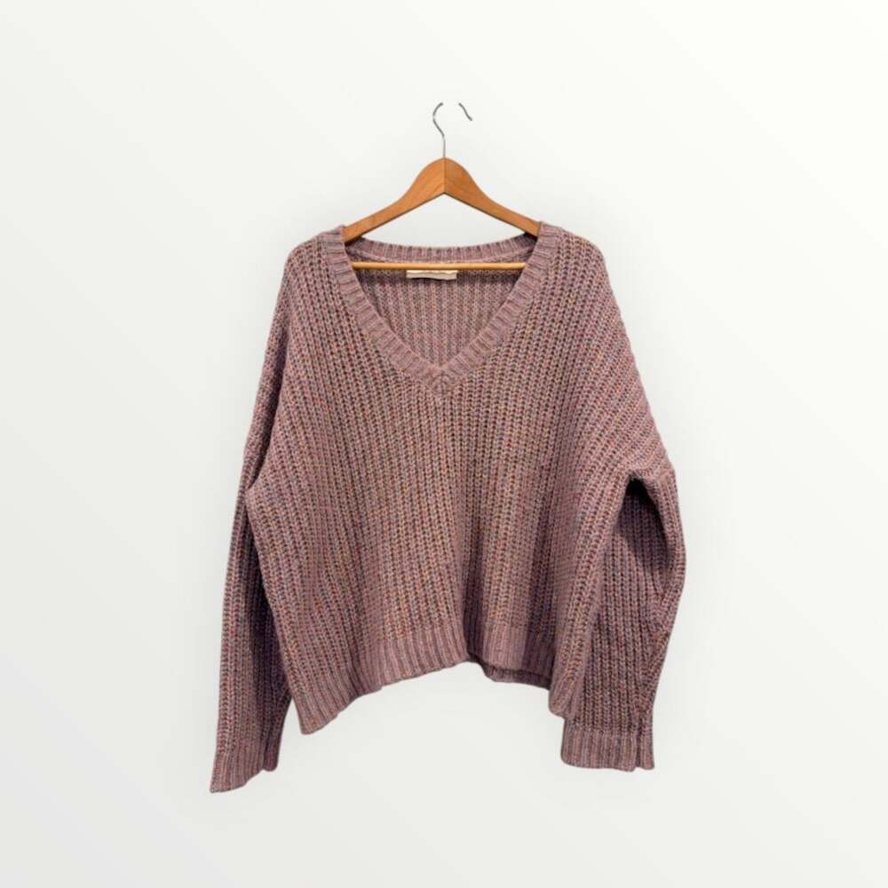 ASTR The Label V Neck Sweater Size L Purple